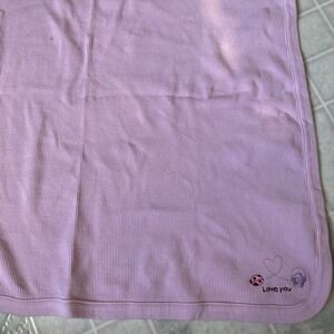 baby connection pink Waffle Weave Lovey Thermal Baby Blanket Ladybug Love you